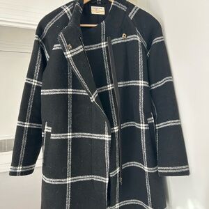 Marine Layer Black and White Checkered  Coat